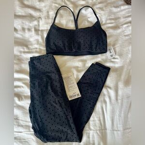 lululemon athletica polka flock black Bra & Leggings set